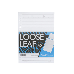 Loose Leaf Paper untuk Multi Ring Binder A5 / HVS 80 gsm / 50 lembar / 20 lubang / 30 baris